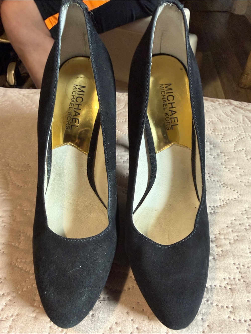 MICHAEL Michael Kors Black Suede Pointed Pump Heels